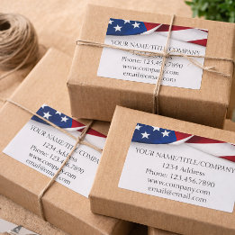 Adesivo Retangular Nome da Empresa da Bandeira Americana 