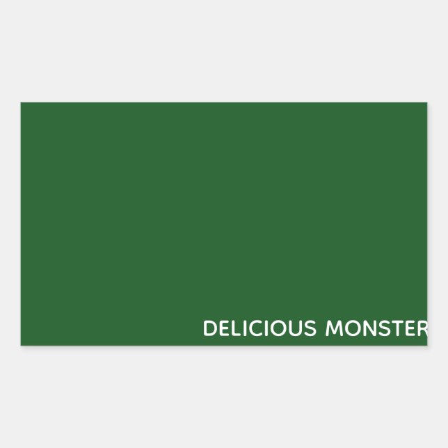 Adesivo Retangular Nome de cor verde do Monster delicioso (Frente)