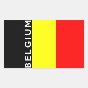 Adesivo Retangular nome do texto da bandeira de país de Bélgica