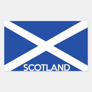 Adesivo Retangular nome do texto do país da bandeira de scotland