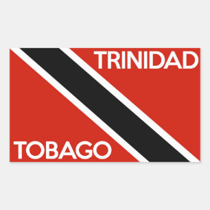 Adesivo Retangular nome do texto do sinalizador do país trinidad toba