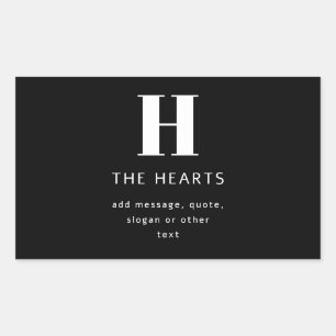 Adesivo Retangular Nome e Mensagem do Monograma Moderno Editável Pr