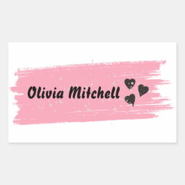 Adesivo Retangular Nome longo à prova d'água brilhante