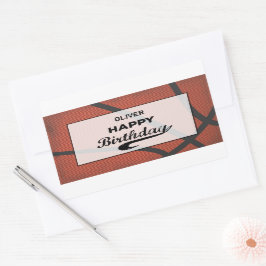 Adesivo Retangular Nome personalizado Basball Ball Grande Grunge Birt