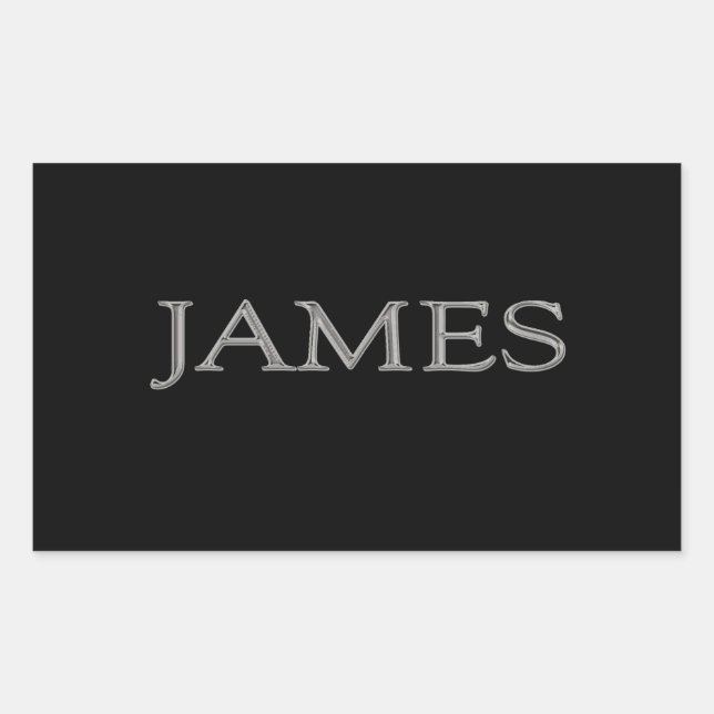 Adesivo Retangular Nome Personalizado do James (Frente)