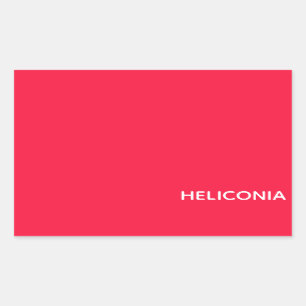 Adesivo Retangular Nome vermelho de Heliconia