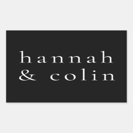 Adesivo Retangular Nomes Pretos Elegantes