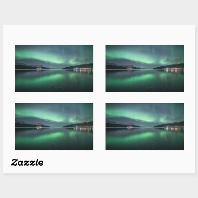 Adesivo Retangular Norte Lights Noruega (Folha)