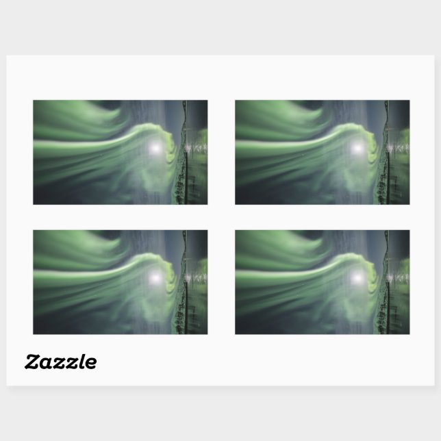 Adesivo Retangular Norte Lights Noruega (Folha)