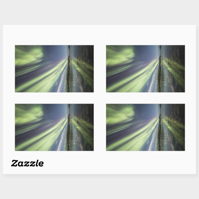 Adesivo Retangular Norte Lights Noruega (Folha)