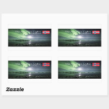 Nortes Luzes Noruega Vinheta retangular