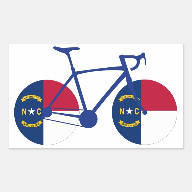 Adesivo Retangular North Carolina Flag Cycling (Frente)