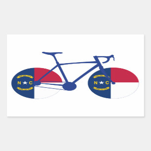 Adesivo Retangular North Carolina Flag Cycling