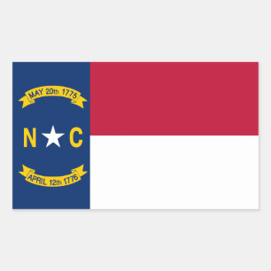 Adesivo Retangular North Carolinian Flag, Bandeira da Carolina do Nor