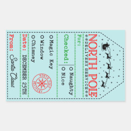Adesivo Retangular North Pole Express: Special Delivery Tag
