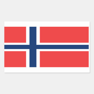 Adesivo Retangular Noruega - Bandeira norueguesa