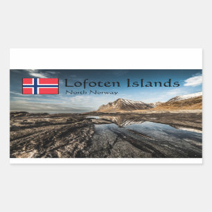 Adesivo Retangular Noruega Lofoten Landscape Photo