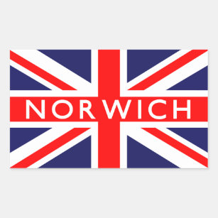 Adesivo Retangular Norwich: Bandeira Britânica