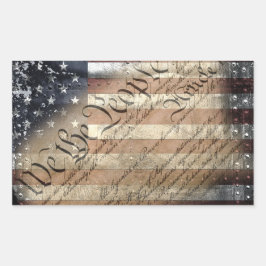 Adesivo Retangular Nós, Pessoas Vintage American Flag Sticker
