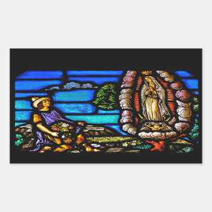 Adesivo Retangular Nosso Senora vitral da senhora Guadalupe Nuestra