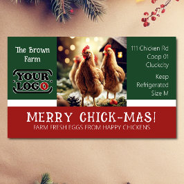 Adesivo Retangular Nota de Natal - Embalagem de ovo Logotipo de Embal