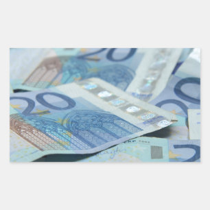 Adesivo Retangular Notas de 20 euros - Arte Monetária