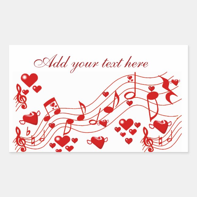 Adesivo Retangular Notas de Amor_ (Frente)
