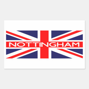 Adesivo Retangular Nottingham: Bandeira Britânica