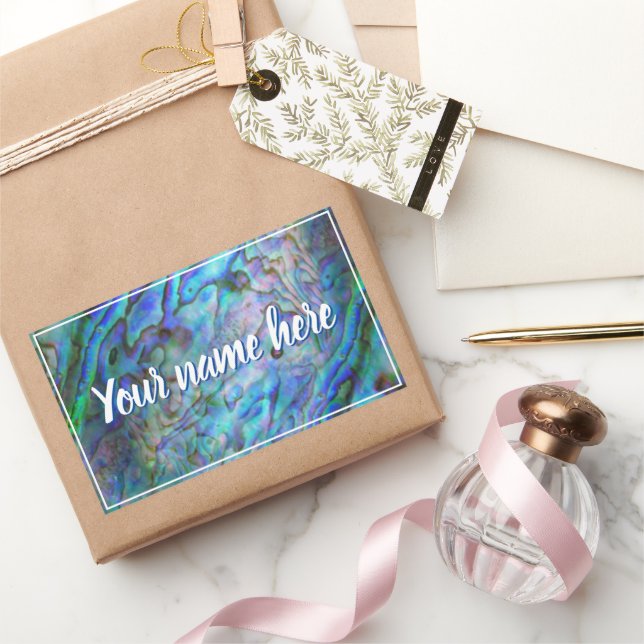 ADESIVO RETANGULAR NOVA ZEALAND KIWI PAUA PERSONALIZÁVEL (Presentear)