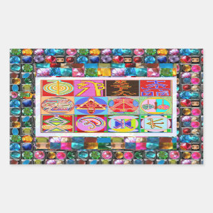 Adesivo Retangular NOVINO ReikiCurando em KARUNA Reiki Símbolos