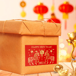 Adesivo Retangular Novo ano chinês do cavalo 2026