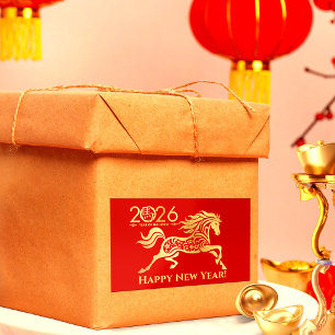 Adesivo Retangular Novo ano chinês do cavalo 2026