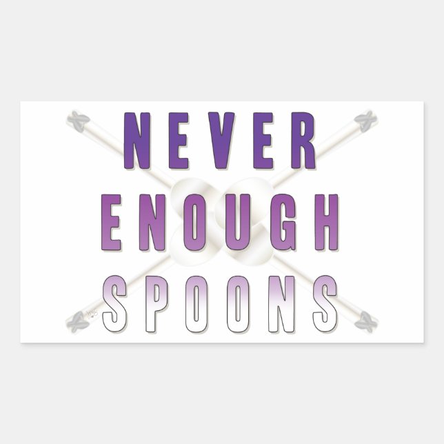 Adesivo Retangular Nunca Chega De Colheres (Frente)
