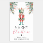 Adesivo Retangular Nutcracker Merry Christmas Gift Tag Stickers<br><div class="desc">Estes cartazes de presentes de Natal são a adição perfeita aos presentes de Natal. As marcas podem ser personalizadas com seu nome. Para personalização mais avançada deste design,  basta selecionar o botão "Personalizar" acima.</div>