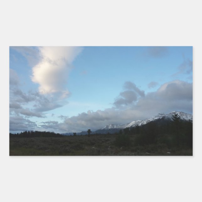 Adesivo Retangular Nuvens da Manhã no Parque Nacional de Grand Teton (Frente)