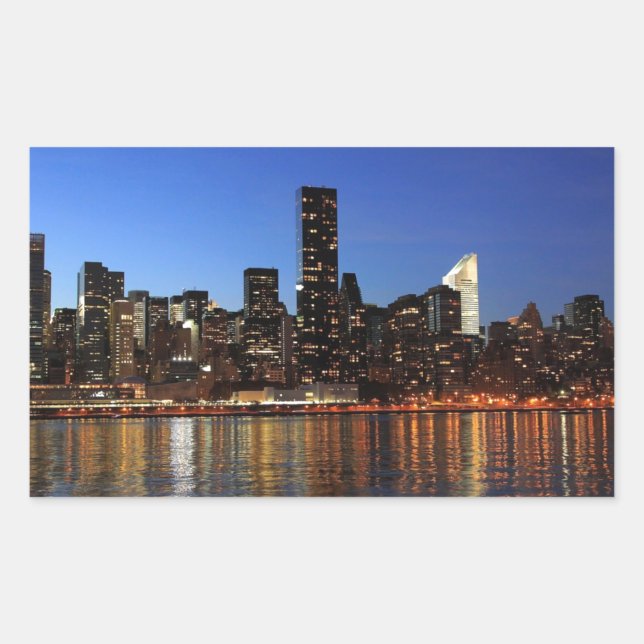 Adesivo Retangular NYC Nova Iorque Manhattan Night (Frente)