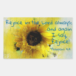 Adesivo Retangular O 4:4 dos Philippians exulta no senhor Sempre!