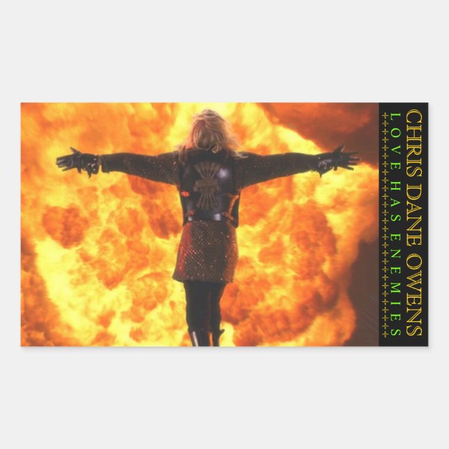 Adesivo Retangular O Amor Tem Inimigos - Vinheta FLAME (Frente)