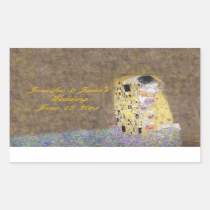 Adesivo Retangular "O Beijo" por Gustav Klimt Personalizou Casamento