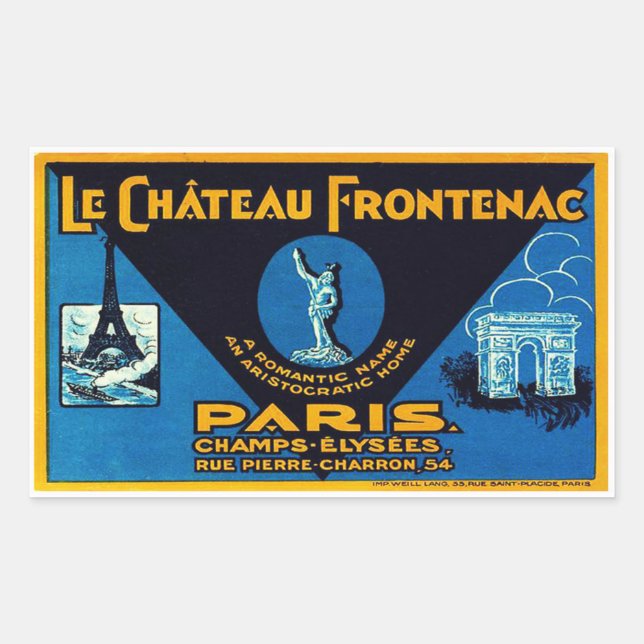 Adesivo Retangular O Castelo Frontenac (Paris - França) (Frente)