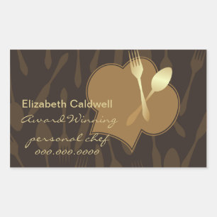 Adesivo Retangular O chapéu estilizado do cozinheiro chefe & da