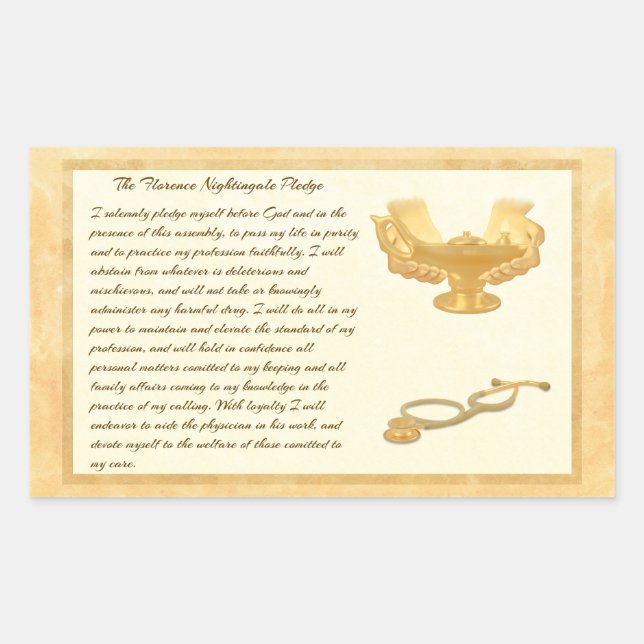 Adesivo Retangular O Compromisso Florence Nightingale (Frente)