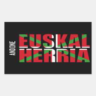 Adesivo Retangular O costume, Euskal Herria forma a bandeira Basque