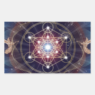 Adesivo Retangular O cubo de Metatron - Merkabah
