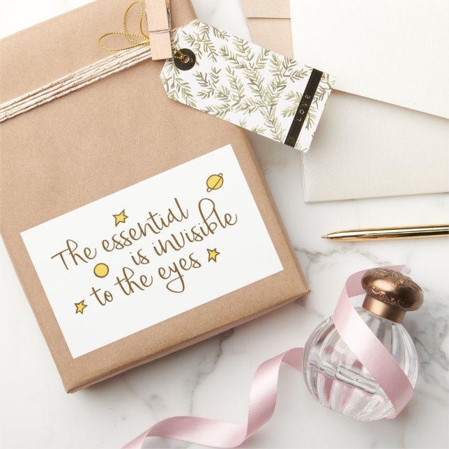 Adesivo Retangular O essencial é invisível aos olhos (Presentear)