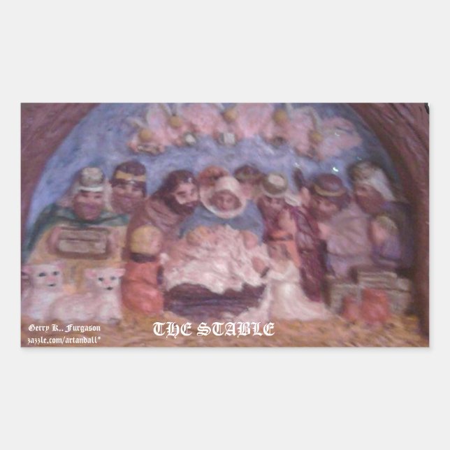 ADESIVO RETANGULAR "O ESTÁVEL DO NATAL", VESTIDO RETANGULAR (Frente)