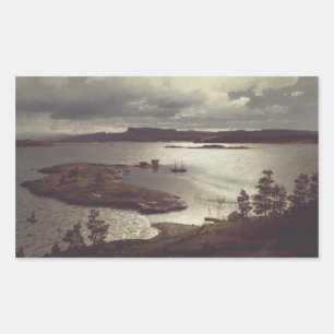Adesivo Retangular O Fiorde de Sandvik por Hans Gude