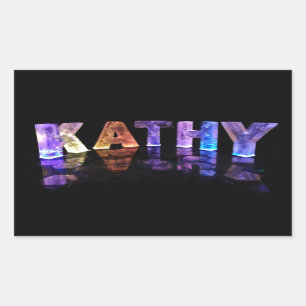 Adesivo Retangular O Kathy conhecido em 3D ilumina-se (a fotografia)