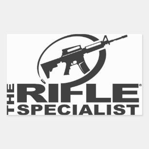 Adesivo Retangular O logotipo do especialista do rifle - grandes