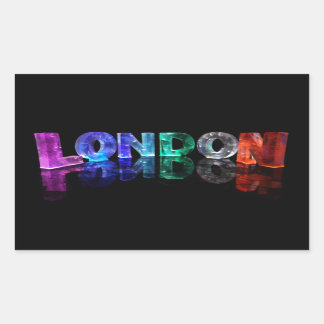Adesivo Retangular O nome Londres em luzes 3D (fotografia)